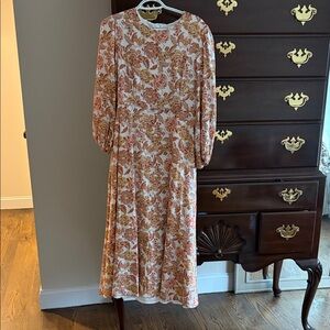 Chic Autumn Floral Long Sleeve Dress